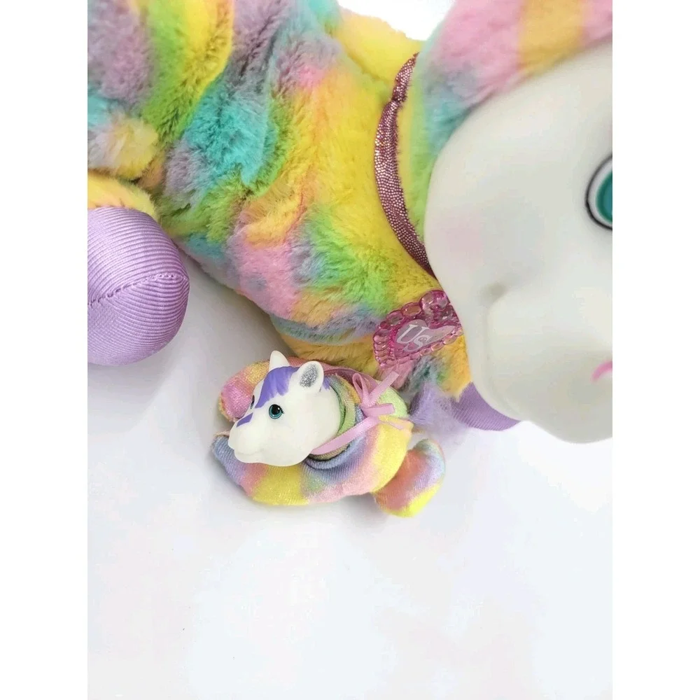 Unicorn Surprise Stuffed Animal Plush Rainbow Unicorn 1 Baby Secret Pocket 10.5